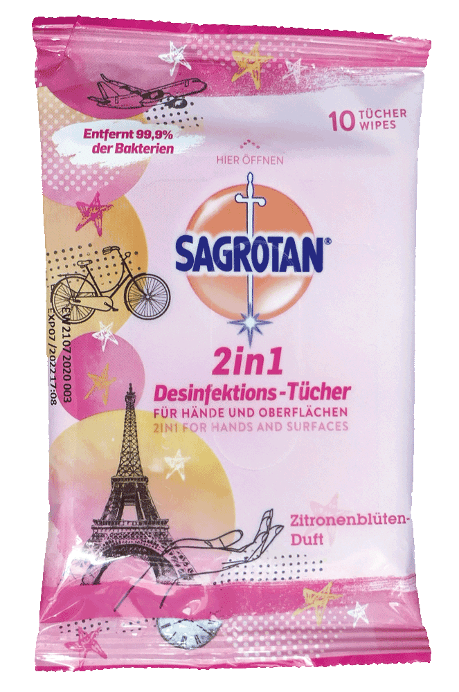 SAGROTAN 2in1 Desinfektions-Tücher